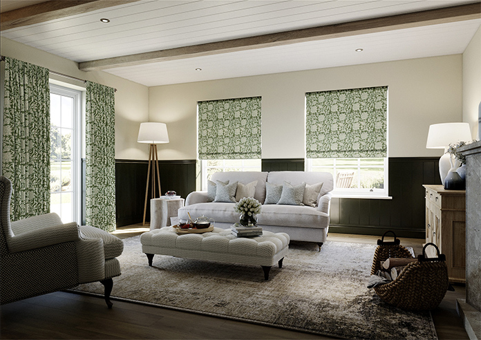 Land & Shore Rowallane, Green - Twist&Fit Roman Blind - Image 7